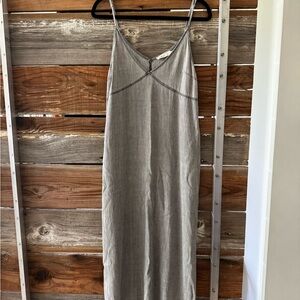 Slip Dress with Delicate Trim - Grey/Taupe
